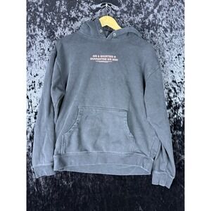 40s & Shorties Hoodie Mens M Black Wash 2020 S/S Quarantine Graphic Heavyweight